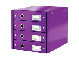 Zásuvkový box Leitz Click & Store - 4 zásuvky / purpurová Zásuvkový box Leitz Click & Store - 4 zásuvky / purpurová