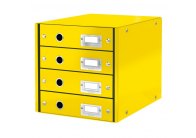 Zásuvkový box Leitz Click & Store - 4 zásuvky / žlutá