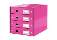 Zásuvkový box Leitz Click & Store - 4 zásuvky / růžová Zásuvkový box Leitz Click & Store - 4 zásuvky / růžová