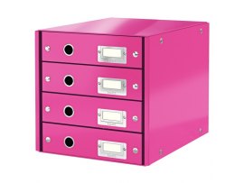 Zásuvkový box Leitz Click & Store - 4 zásuvky / růžová