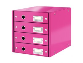 Zásuvkový box Leitz Click & Store - 4 zásuvky / růžová Zásuvkový box Leitz Click & Store - 4 zásuvky / růžová