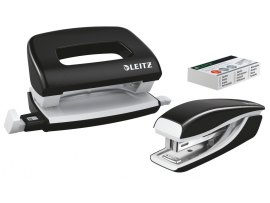 Leitz WOW Set mini sešívačka + mini děrovačka černá Leitz WOW Set mini sešívačka + mini děrovačka černá