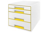 Zásuvkový box Leitz WOW - 2+2 zásuvky / žlutá Zásuvkový box Leitz WOW - 2+2 zásuvky / žlutá