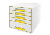 Zásuvkový box Leitz WOW - 4+1 zásuvky / žlutá Zásuvkový box Leitz WOW - 4+1 zásuvky / žlutá