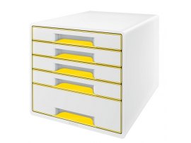 Zásuvkový box Leitz WOW - 4+1 zásuvky / žlutá Zásuvkový box Leitz WOW - 4+1 zásuvky / žlutá