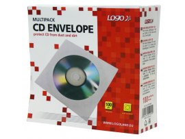 Obálky na CD / DVD - 100 ks / bílá / s okénkem Obálky na CD / DVD - 100 ks / bílá / s okénkem