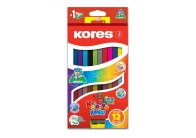 Pastelky trojhranné Kores JUMBO - 24 barev / oboustranné Pastelky trojhranné Kores JUMBO - 24 barev / oboustranné