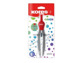 Plastové kružítko Kores Cirkos - červeno-šedá