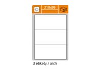 Print etikety A4 PLUS pro laserový a inkoustový tisk - 210 x 99 mm (3 etikety / arch)