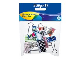 Klipy kovové barevné Pelikan - 12 ks / barevný mix Klipy kovové barevné Pelikan - 12 ks / barevný mix