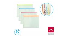 Spisové desky Fashion DELI na zip - A5 / barevný mix