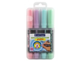 Zvýrazňovač Centropen Flexi Soft pastel 8542 / sada 4 ks Zvýrazňovač Centropen Flexi Soft pastel 8542 / sada 4 ks