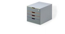 Zásuvkový box VARICOLOR® SAFE - 4 zásuvky + zámek / šedá