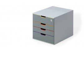 Zásuvkový box VARICOLOR® SAFE - 4 zásuvky + zámek / šedá