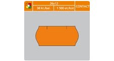 Etikety do etiketovacích kleští - 26 x 12 mm Contact / oranžová