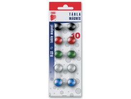 Magnety - průměr 15 mm / barevný mix / 10 ks Magnety - průměr 15 mm / barevný mix / 10 ks