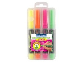 Zvýrazňovač Centropen Flexi 8542 / sada 4 ks Zvýrazňovač Centropen Flexi 8542 / sada 4 ks