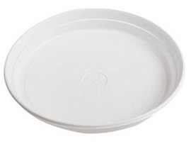 Talíře plastové - talíř bílý / průměr 22 cm / 100 ks