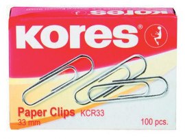 Dopisní spony Kores - 33 mm I 100 ks Dopisní spony Kores - 33 mm I 100 ks