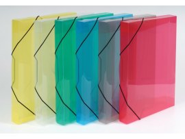 Box na spisy A4 s gumou průsvitný - hřbet 3 cm / čirá Box na spisy A4 s gumou průsvitný - hřbet 3 cm / čirá
