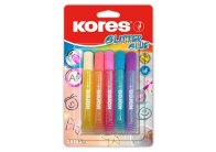 Lepidlo Kores Glitter Glue - 5 x 10,5 ml / pastelové barvy