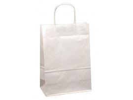 Tašky papírové kroucená ucha - bílá / 260 x 110 x 345 mm Tašky papírové kroucená ucha - bílá / 260 x 110 x 345 mm