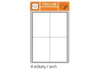 Print etikety A4 pro laserový a inkoustový tisk - 105 x 148 mm (4 etikety / arch) Print etikety A4 pro laserový a inkoustový tisk - 105 x 148 mm (4 etikety / arch)