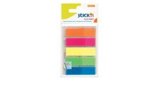 Samolepicí záložky Stick´n by Hopax plastové - 12 x 45 mm / 5 x 25 lístků / neonové
