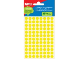 Samolepicí kolečka APLI barevná - prům. 8 mm / 288 etiket / žlutá Samolepicí kolečka APLI barevná - prům. 8 mm / 288 etiket / žlutá