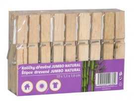 Kolíčky dřevěné JUMBO - 18 ks