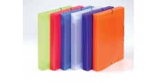 Box na spisy A4 s gumou průsvitný Opaline - hřbet 3 cm / oranžová