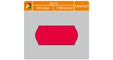 Etikety do etiketovacích kleští - 26 x 12 mm Contact / červená