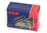 Dopisní spony RON barevné - 28 mm / 75 ks