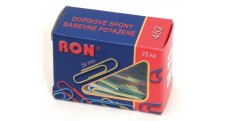 Dopisní spony RON barevné - 28 mm / 75 ks