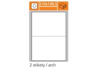 Print etikety A4 pro laserový a inkoustový tisk - 210 x 148,5 mm (2 etikety / arch) Print etikety A4 pro laserový a inkoustový tisk - 210 x 148,5 mm (2 etikety / arch)