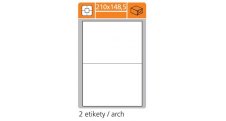 Print etikety A4 pro laserový a inkoustový tisk - 210 x 148,5 mm (2 etikety / arch)